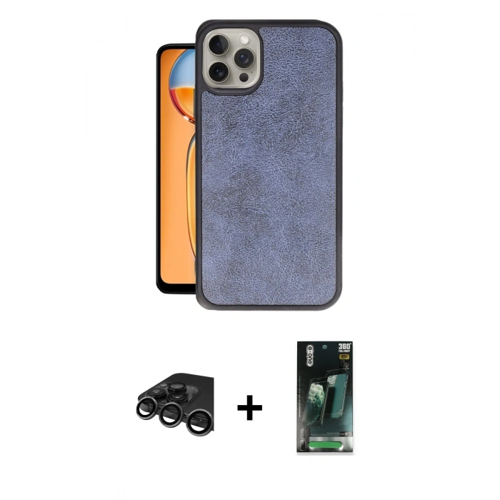 MARSİLYAN™- iPhone 15 Pro Kılıf Kıvılcım Işık Serisi - Şeffaf 360 Full Body Arka Koruyucu + Raze Metal Kamera Lens - TMGI