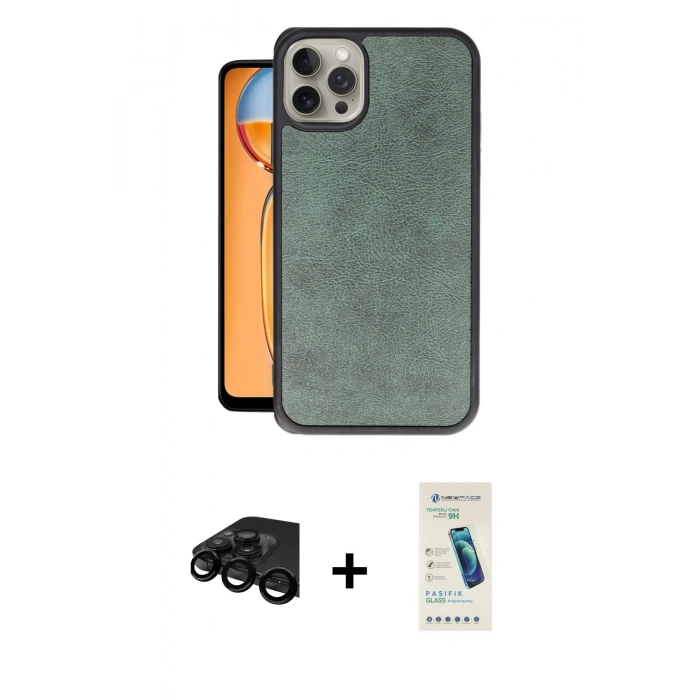 MARSİLYAN™- iPhone 15 Pro Kılıf Kıvılcım Işık Serisi - Şeffaf Pasifik Cam Ekran Koruyucu + Raze Metal Kamera Lens - SH