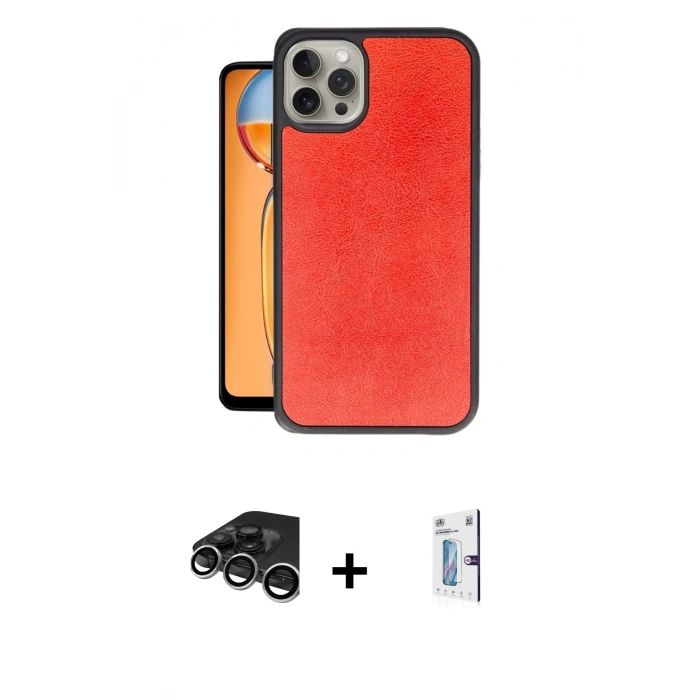 MARSİLYAN™- iPhone 15 Pro Kılıf Kıvılcım Işık Serisi - Siyah Bilvis 0.18mm Plus Cam Ekran Koruyucu + Raze Metal Kamera Lens - GS