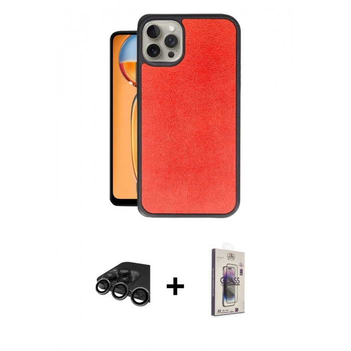 MARSİLYAN™- iPhone 15 Pro Kılıf Kıvılcım Işık Serisi - Siyah Bilvis 3D Cam Ekran Koruyucu + Raze Metal Kamera Lens - TMGI