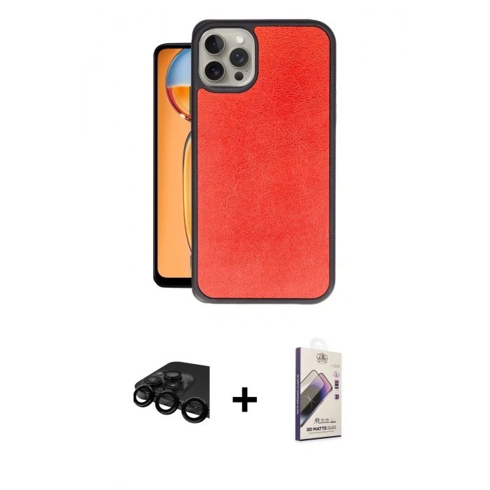 MARSİLYAN™- iPhone 15 Pro Kılıf Kıvılcım Işık Serisi - Siyah Bilvis 3D Mat Cam Ekran Koruyucu + Raze Metal Kamera Lens - SH
