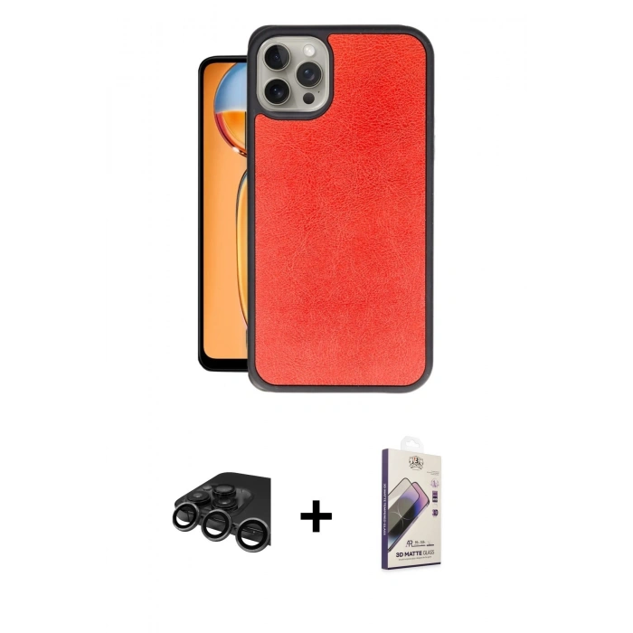 MARSİLYAN™- iPhone 15 Pro Kılıf Kıvılcım Işık Serisi - Siyah Bilvis 3D Mat Cam Ekran Koruyucu + Raze Metal Kamera Lens - TMGI