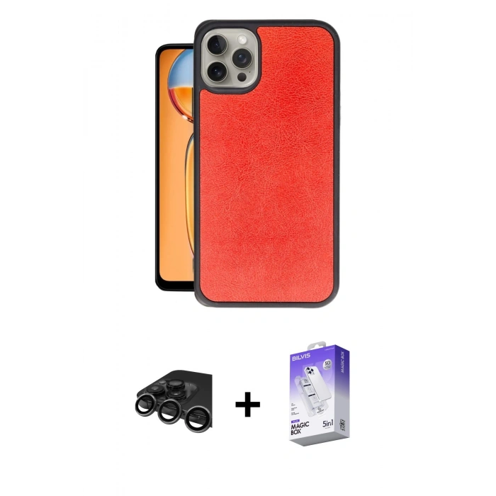 MARSİLYAN™- iPhone 15 Pro Kılıf Kıvılcım Işık Serisi - Siyah Bilvis 5in1 3D Magic Cam Ekran Koruyucu + Raze Metal Kamera Lens - TMGI