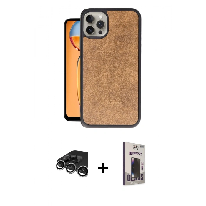 MARSİLYAN™- iPhone 15 Pro Kılıf Kıvılcım Işık Serisi - Siyah Bilvis Hayalet Cam Ekran Koruyucu + Raze Metal Kamera Lens - GS