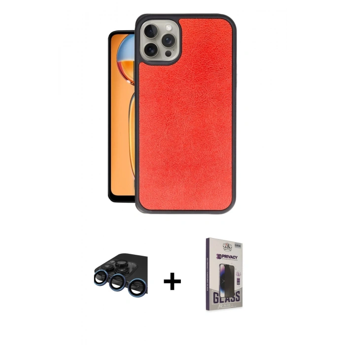 MARSİLYAN™- iPhone 15 Pro Kılıf Kıvılcım Işık Serisi - Siyah Bilvis Hayalet Cam Ekran Koruyucu + Raze Metal Kamera Lens - LT