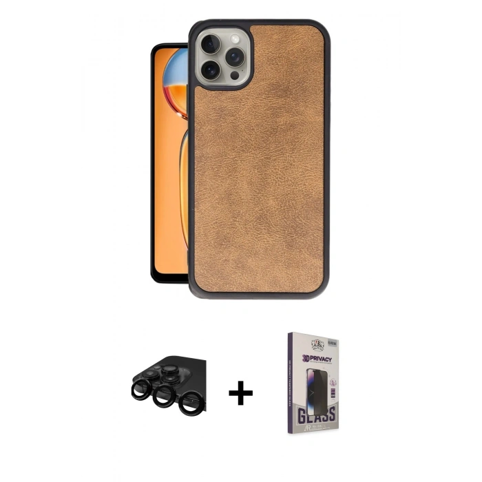 MARSİLYAN™- iPhone 15 Pro Kılıf Kıvılcım Işık Serisi - Siyah Bilvis Hayalet Cam Ekran Koruyucu + Raze Metal Kamera Lens - SH