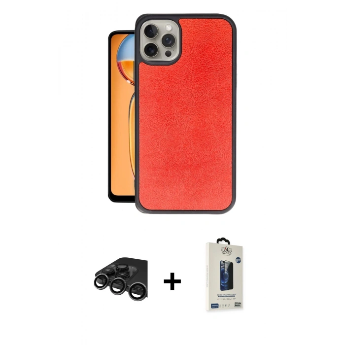 MARSİLYAN™- iPhone 15 Pro Kılıf Kıvılcım Işık Serisi - Siyah Bilvis Hayalet Cam Ekran Koruyucu + Raze Metal Kamera Lens - TMGI