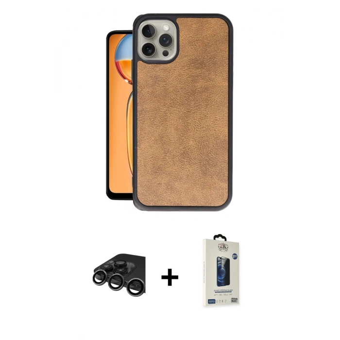 MARSİLYAN™- iPhone 15 Pro Kılıf Kıvılcım Işık Serisi - Siyah Bilvis Hayalet Cam Ekran Koruyucu + Raze Metal Kamera Lens - TMGI