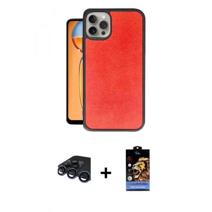 MARSİLYAN™- iPhone 15 Pro Kılıf Kıvılcım Işık Serisi - Siyah Buffer Hayalet Cam Ekran Koruyucu + Lacivert Raze Metal Kamera Lens