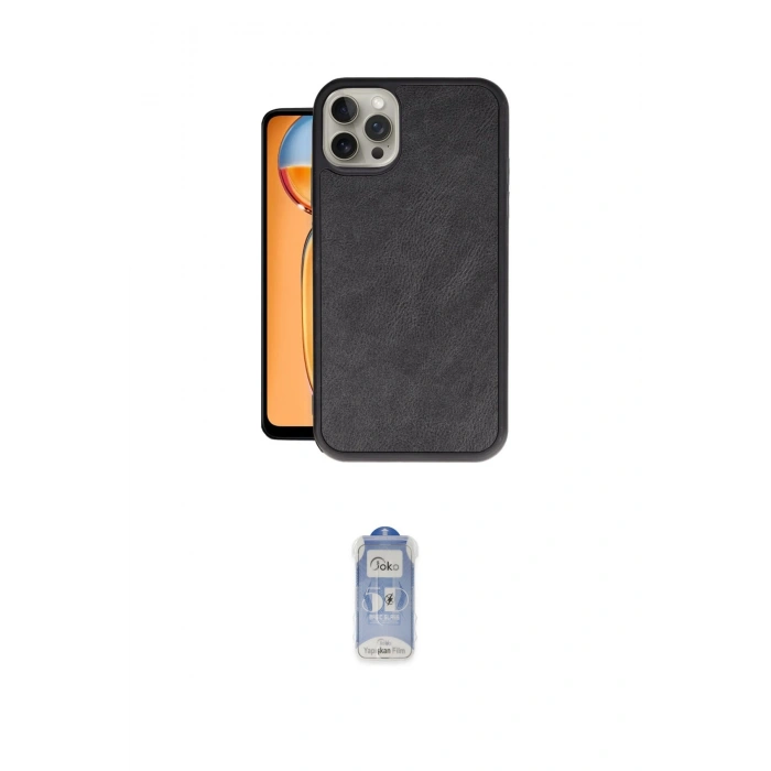 MARSİLYAN™- iPhone 15 Pro Kılıf Kıvılcım Işık Serisi - Siyah Joko Magic 5D Cam
