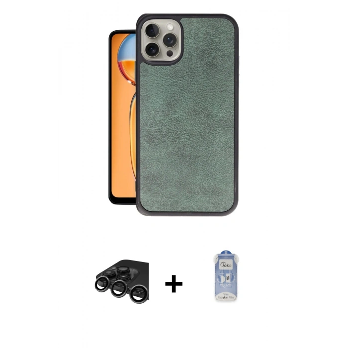 MARSİLYAN™- iPhone 15 Pro Kılıf Kıvılcım Işık Serisi - Siyah Joko Magic 5D Cam + Raze Metal Kamera Lens - TMGI