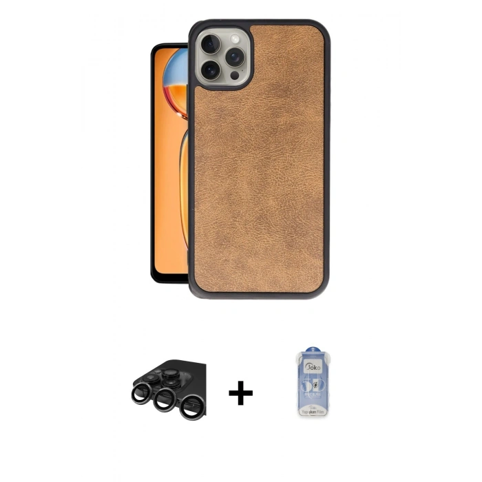 MARSİLYAN™- iPhone 15 Pro Kılıf Kıvılcım Işık Serisi - Siyah Joko Magic 5D Cam + Raze Metal Kamera Lens - TMGI