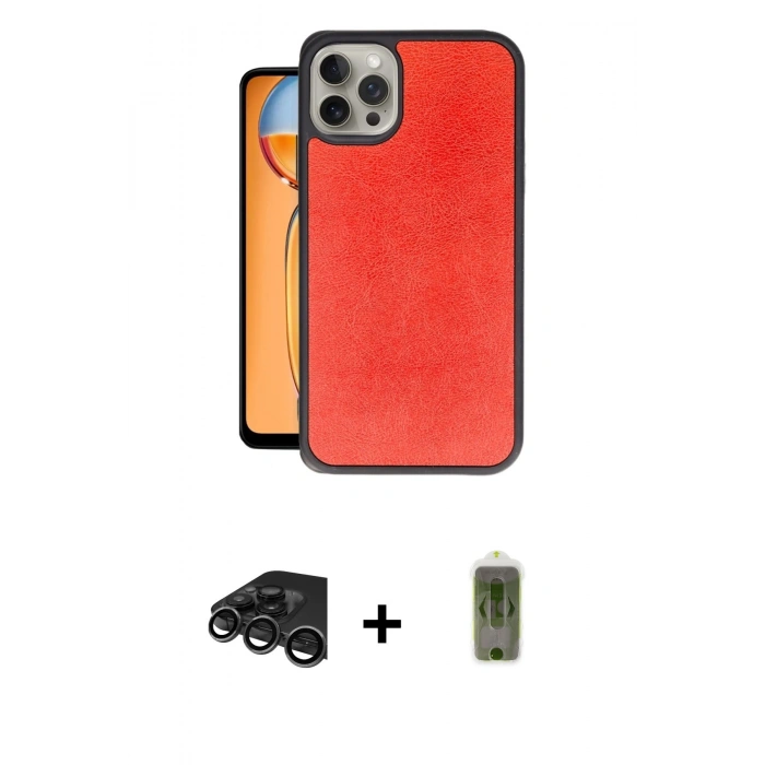 MARSİLYAN™- iPhone 15 Pro Kılıf Kıvılcım Işık Serisi - Siyah Joko Magic 5D Hayalet Cam + Raze Metal Kamera Lens - TMGI