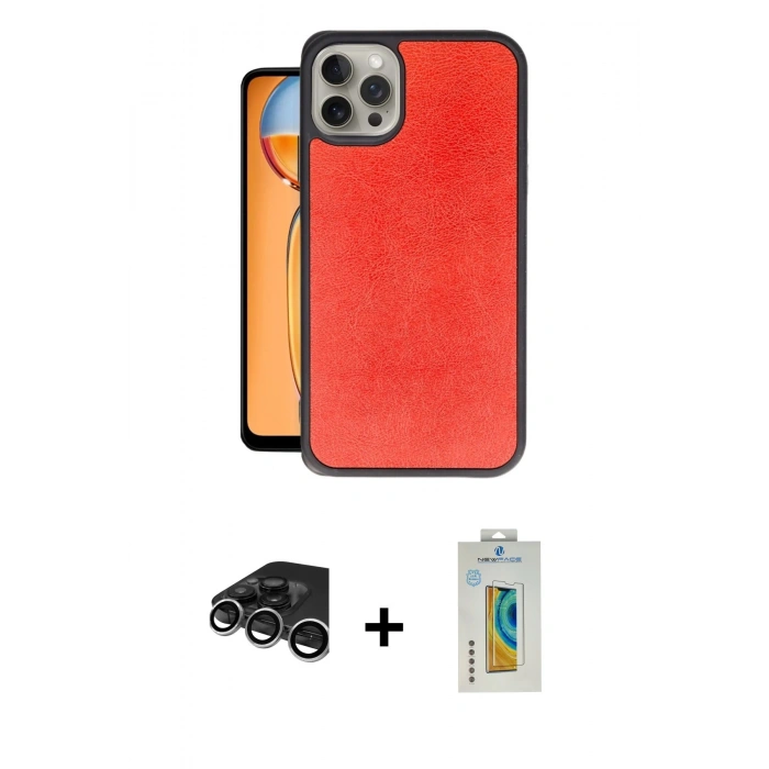 MARSİLYAN™- iPhone 15 Pro Kılıf Kıvılcım Işık Serisi - Siyah Polymer Nano Ekran Koruyucu + Gümüş Raze Metal Kamera Lens