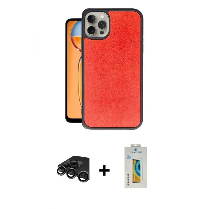 MARSİLYAN™- iPhone 15 Pro Kılıf Kıvılcım Işık Serisi - Siyah Polymer Nano Ekran Koruyucu + Raze Metal Kamera Lens - TMGI