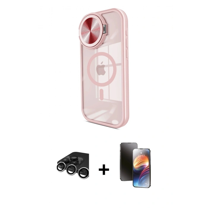 MARSİLYAN™- iPhone 15 Pro Kılıf Kıvılcım Modern Koleksiyonu - Siyah 3D Antistatik Mat Seramik Nano Ekran Koruyucu + Raze Metal Kamera Lens - GS