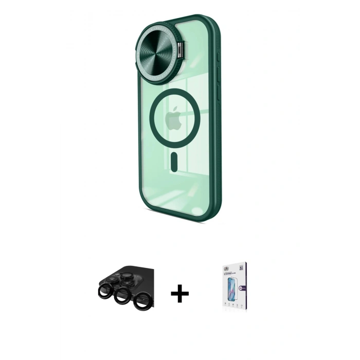 MARSİLYAN™- iPhone 15 Pro Kılıf Kıvılcım Modern Koleksiyonu - Siyah Bilvis 0.18mm Plus Cam Ekran Koruyucu + Raze Metal Kamera Lens - SH