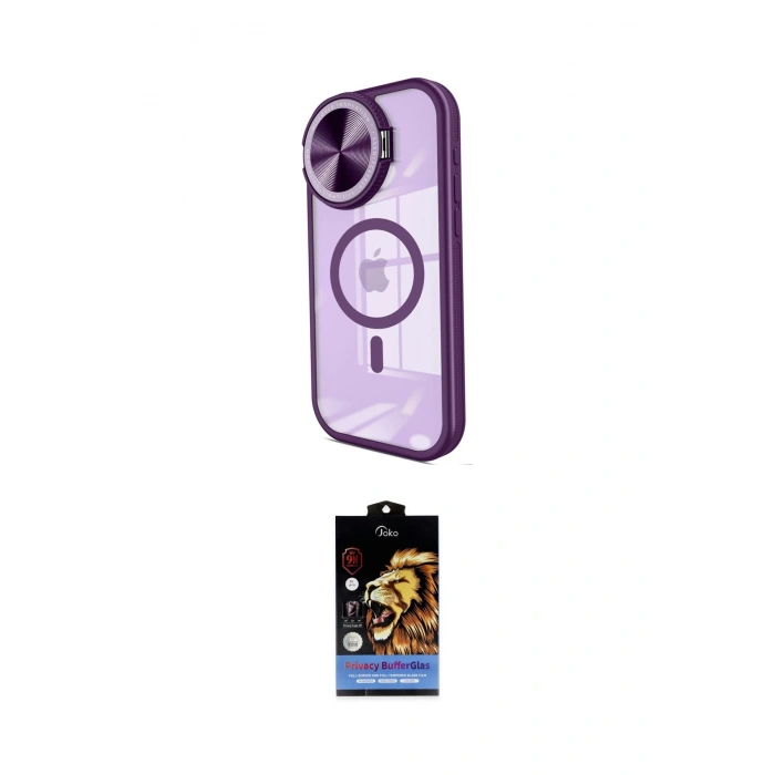 MARSİLYAN™- iPhone 15 Pro Kılıf Kıvılcım Modern Koleksiyonu - Siyah Buffer Hayalet Cam Ekran Koruyucu