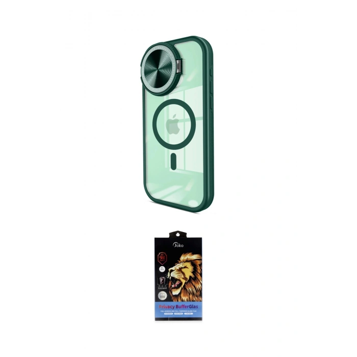MARSİLYAN™- iPhone 15 Pro Kılıf Kıvılcım Modern Koleksiyonu - Siyah Buffer Hayalet Cam Ekran Koruyucu