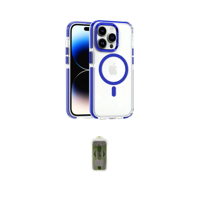 MARSİLYAN™- iPhone 15 Pro Kılıf Kozmos Doku Koleksiyonu - Siyah Joko Magic 5D Hayalet Cam