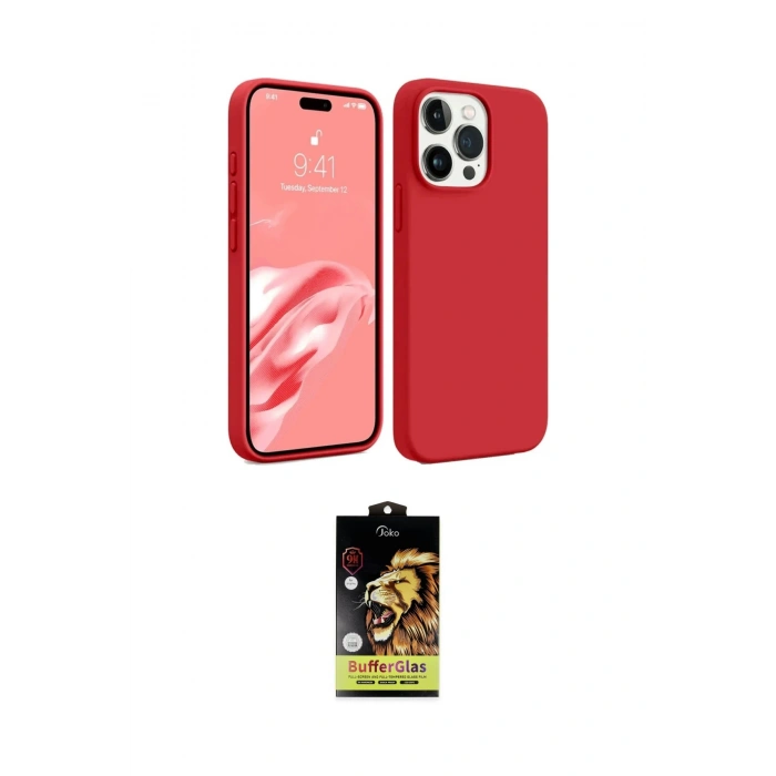 MARSİLYAN™- iPhone 15 Pro Kılıf Kozmos Yansıma Özel Seri - Siyah Buffer Cam Ekran Koruyucu