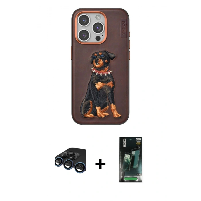 MARSİLYAN™- iPhone 15 Pro Kılıf Nova Form Koleksiyonu - Şeffaf 360 Full Body Arka Koruyucu + Raze Metal Kamera Lens - LT
