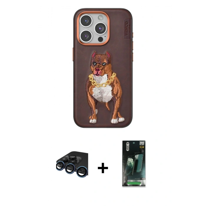 MARSİLYAN™- iPhone 15 Pro Kılıf Nova Form Koleksiyonu - Şeffaf 360 Full Body Arka Koruyucu + Raze Metal Kamera Lens - LT