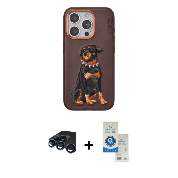 MARSİLYAN™- iPhone 15 Pro Kılıf Nova Form Koleksiyonu - Şeffaf Royal Nano Ekran Koruyucu + Raze Metal Kamera Lens - LT