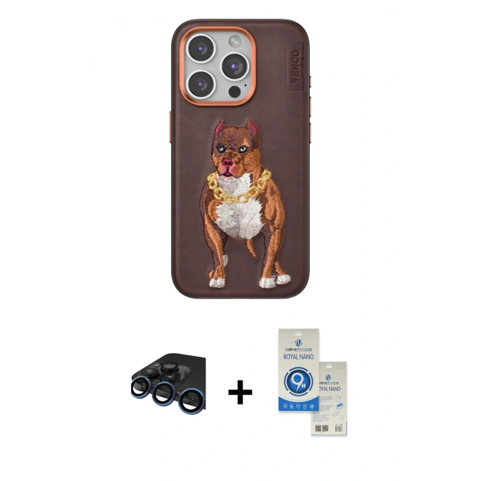 MARSİLYAN™- iPhone 15 Pro Kılıf Nova Form Koleksiyonu - Şeffaf Royal Nano Ekran Koruyucu + Raze Metal Kamera Lens - LT