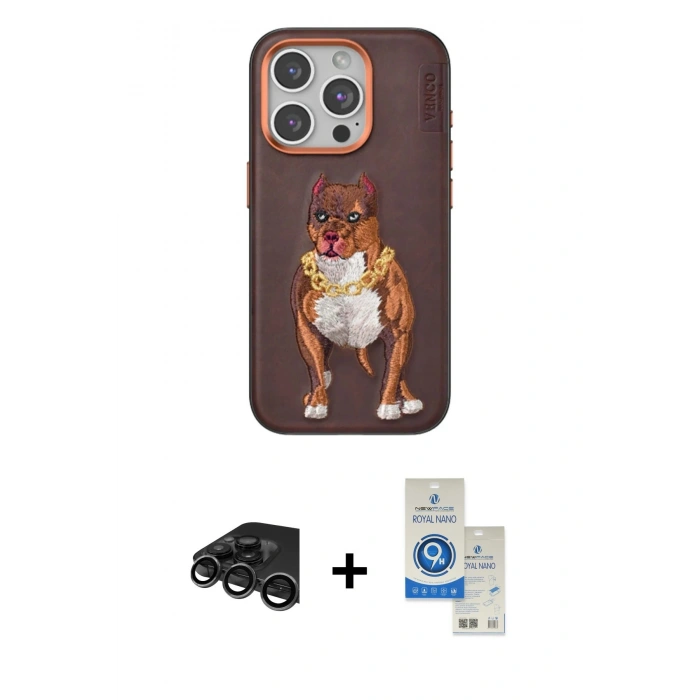 MARSİLYAN™- iPhone 15 Pro Kılıf Nova Form Koleksiyonu - Şeffaf Royal Nano Ekran Koruyucu + Raze Metal Kamera Lens - TMGI