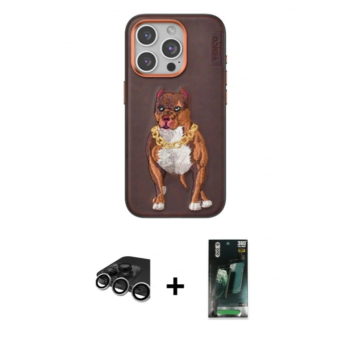 MARSİLYAN™- iPhone 15 Pro Kılıf Nova Form Koleksiyonu - Siyah 360 Mat Full Body Arka Koruyucu + Raze Metal Kamera Lens - GS