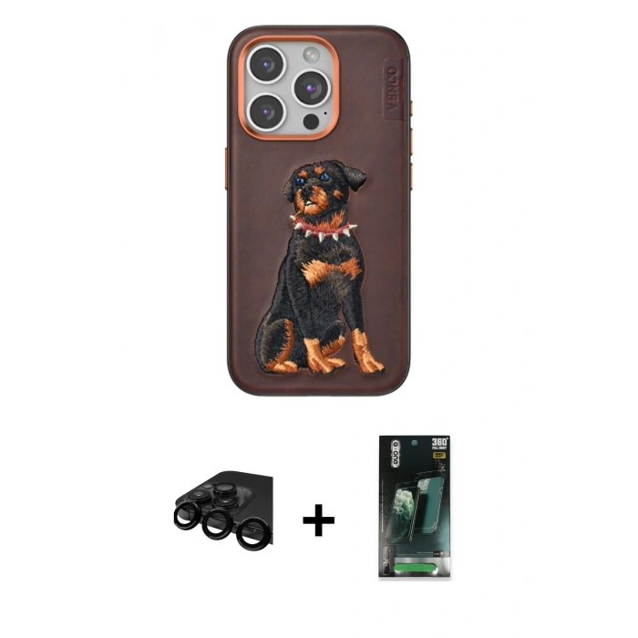 MARSİLYAN™- iPhone 15 Pro Kılıf Nova Form Koleksiyonu - Siyah 360 Mat Full Body Arka Koruyucu + Raze Metal Kamera Lens - SH