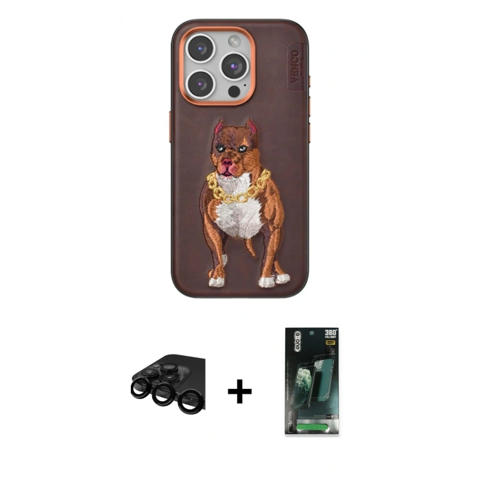MARSİLYAN™- iPhone 15 Pro Kılıf Nova Form Koleksiyonu - Siyah 360 Mat Full Body Arka Koruyucu + Raze Metal Kamera Lens - SH