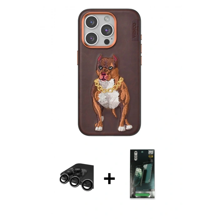 MARSİLYAN™- iPhone 15 Pro Kılıf Nova Form Koleksiyonu - Siyah 360 Mat Full Body Arka Koruyucu + Raze Metal Kamera Lens - TMGI
