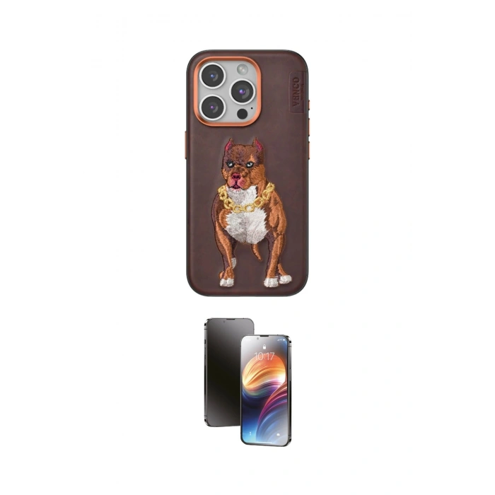 MARSİLYAN™- iPhone 15 Pro Kılıf Nova Form Koleksiyonu - Siyah 3D Antistatik Mat Seramik Nano Ekran Koruyucu