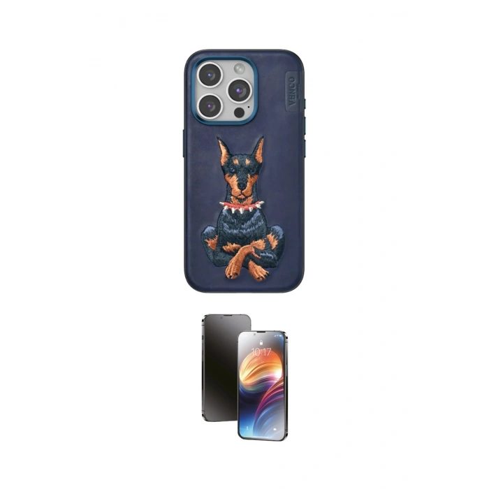 MARSİLYAN™- iPhone 15 Pro Kılıf Nova Form Koleksiyonu - Siyah 3D Antistatik Mat Seramik Nano Ekran Koruyucu