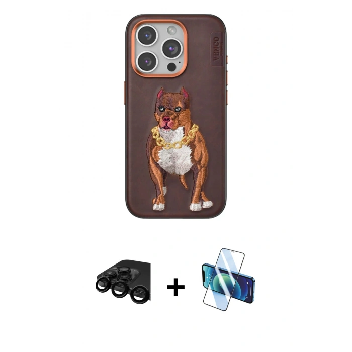 MARSİLYAN™- iPhone 15 Pro Kılıf Nova Form Koleksiyonu - Siyah 3D Antistatik Seramik Nano Ekran Koruyucu + Siyah Raze Metal Kamera Lens
