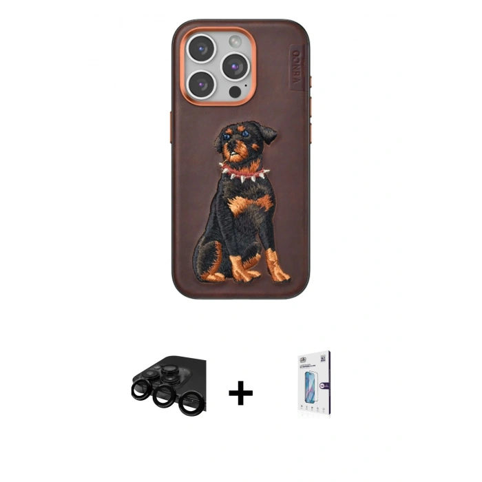 MARSİLYAN™- iPhone 15 Pro Kılıf Nova Form Koleksiyonu - Siyah Bilvis 0.18mm Plus Cam Ekran Koruyucu + Raze Metal Kamera Lens - SH