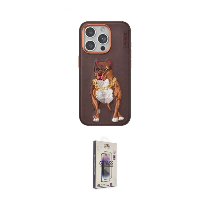 MARSİLYAN™- iPhone 15 Pro Kılıf Nova Form Koleksiyonu - Siyah Bilvis 3D Cam Ekran Koruyucu