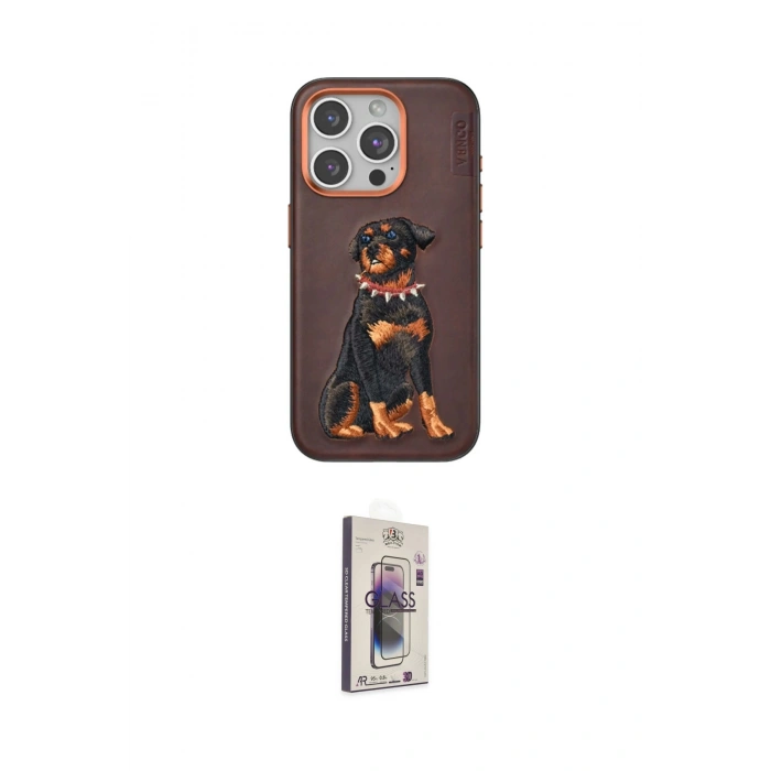 MARSİLYAN™- iPhone 15 Pro Kılıf Nova Form Koleksiyonu - Siyah Bilvis 3D Cam Ekran Koruyucu