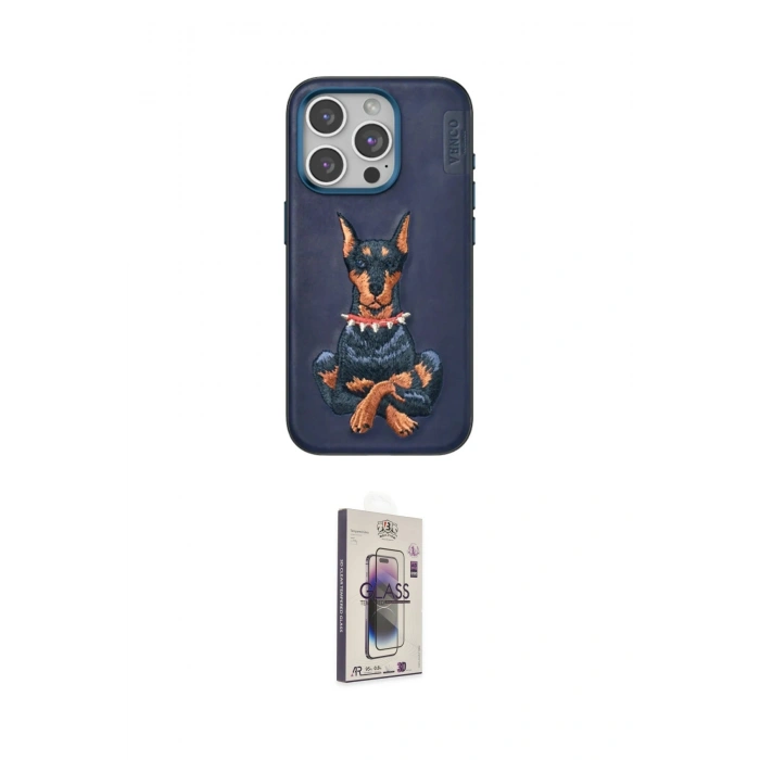 MARSİLYAN™- iPhone 15 Pro Kılıf Nova Form Koleksiyonu - Siyah Bilvis 3D Cam Ekran Koruyucu