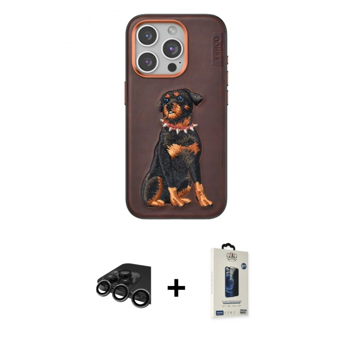 MARSİLYAN™- iPhone 15 Pro Kılıf Nova Form Koleksiyonu - Siyah Bilvis Hayalet Cam Ekran Koruyucu + Raze Metal Kamera Lens - TMGI