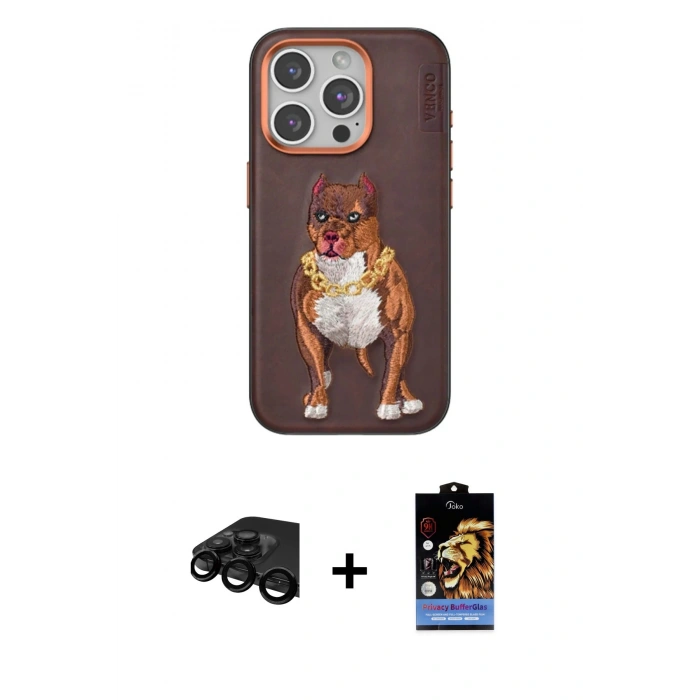 MARSİLYAN™- iPhone 15 Pro Kılıf Nova Form Koleksiyonu - Siyah Buffer Hayalet Cam Ekran Koruyucu + Raze Metal Kamera Lens - SH