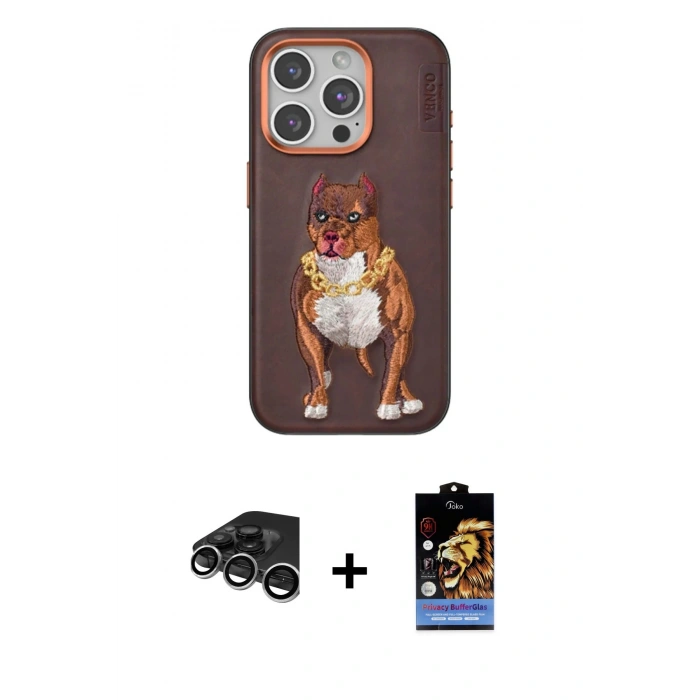 MARSİLYAN™- iPhone 15 Pro Kılıf Nova Form Koleksiyonu - Siyah Buffer Hayalet Cam Ekran Koruyucu + Raze Metal Kamera Lens - GS
