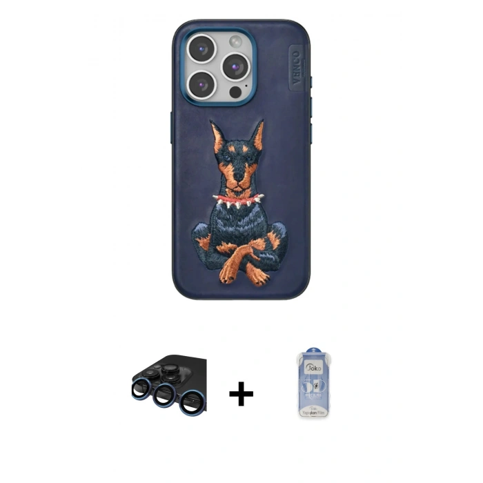 MARSİLYAN™- iPhone 15 Pro Kılıf Nova Form Koleksiyonu - Siyah Joko Magic 5D Cam + Raze Metal Kamera Lens - LT