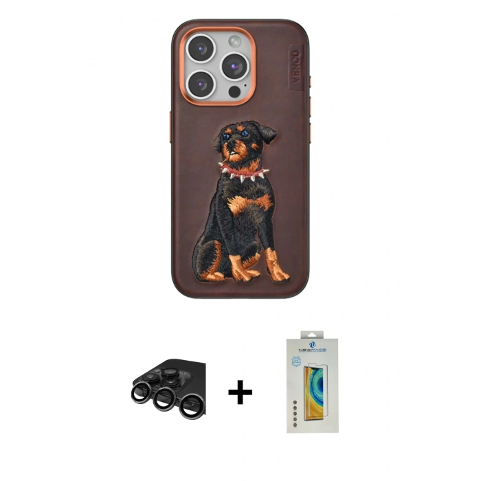 MARSİLYAN™- iPhone 15 Pro Kılıf Nova Form Koleksiyonu - Siyah Polymer Nano Ekran Koruyucu + Raze Metal Kamera Lens - TMGI