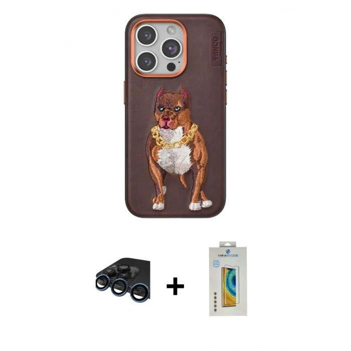 MARSİLYAN™- iPhone 15 Pro Kılıf Nova Form Koleksiyonu - Siyah Polymer Nano Ekran Koruyucu + Raze Metal Kamera Lens - LT