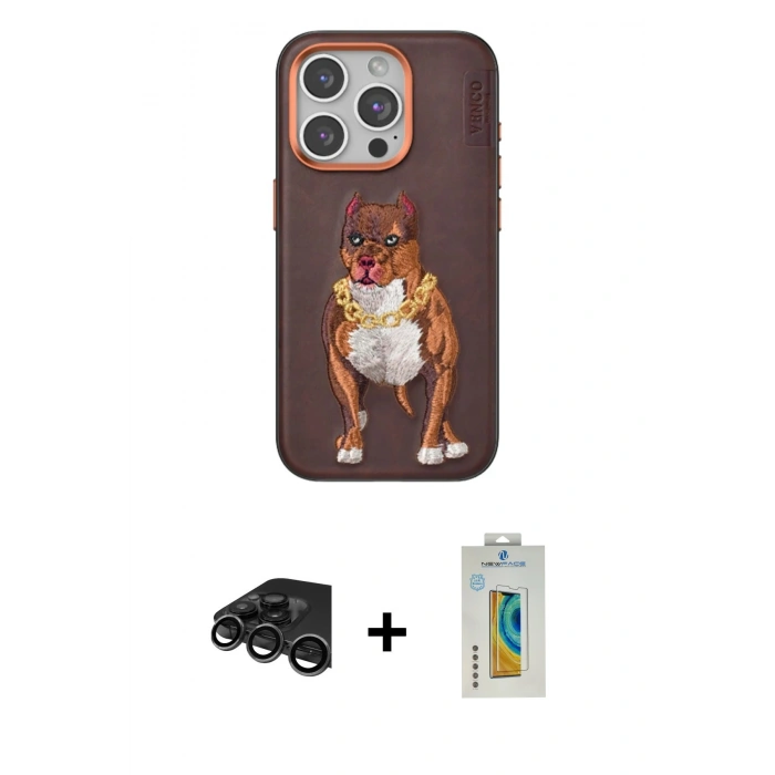 MARSİLYAN™- iPhone 15 Pro Kılıf Nova Form Koleksiyonu - Siyah Polymer Nano Ekran Koruyucu + Raze Metal Kamera Lens - TMGI