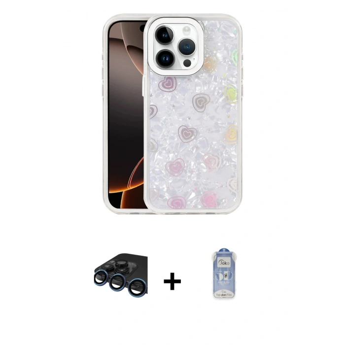 MARSİLYAN™- iPhone 15 Pro Kılıf Odak Prime - Siyah Joko Magic 5D Cam + Raze Metal Kamera Lens - LT