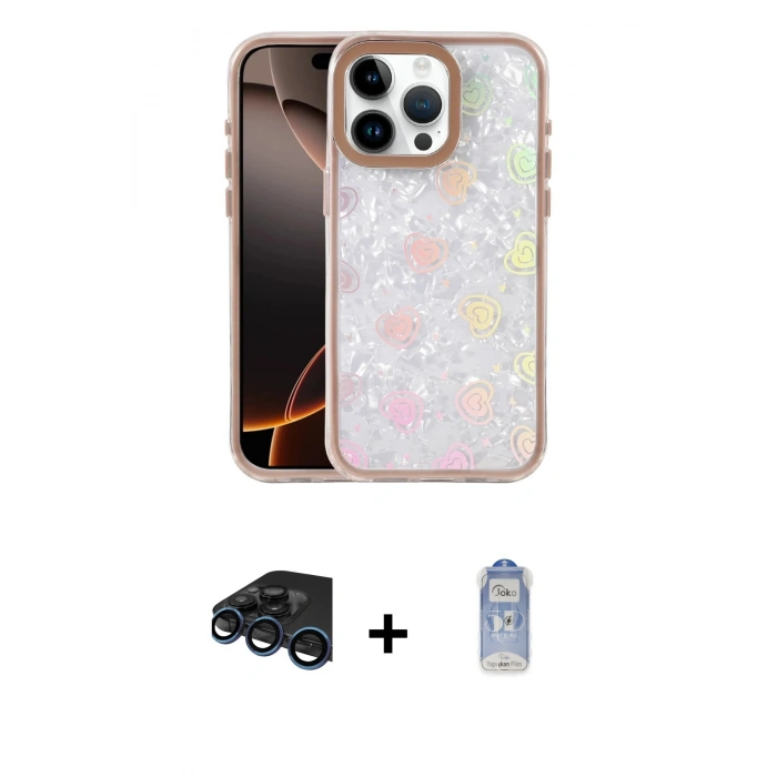 MARSİLYAN™- iPhone 15 Pro Kılıf Odak Prime - Siyah Joko Magic 5D Cam + Raze Metal Kamera Lens - LT